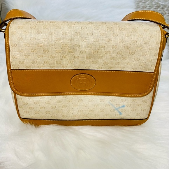 GUCCI Vintage Micro GG Monogram Flap Shoulder Bag - Picture 1 of 11